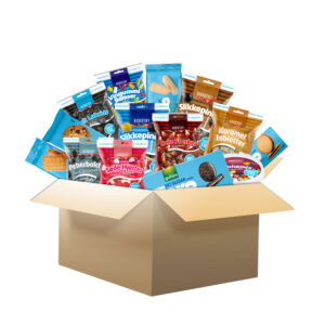 Den sukkerfrie kasse fra Nordthy. Fyldt med varer uden tilsat sukker og sukkerfrie varer.