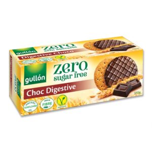 Pakke med Gullón Zero Choc Digestive sukkerfri kiks med chokoladeovertræk, 270 g.