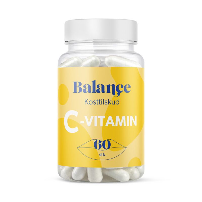 Balance C-Vitamin 60 stk kosttilskud i praktisk bøtte med skruelåg