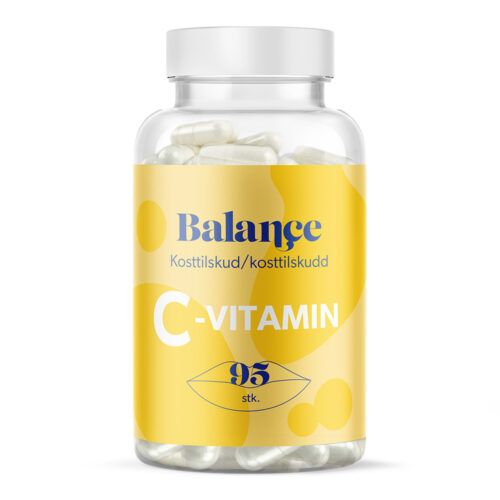 Balance C-Vitamin 95 stk kosttilskud i praktisk bøtte med skruelåg