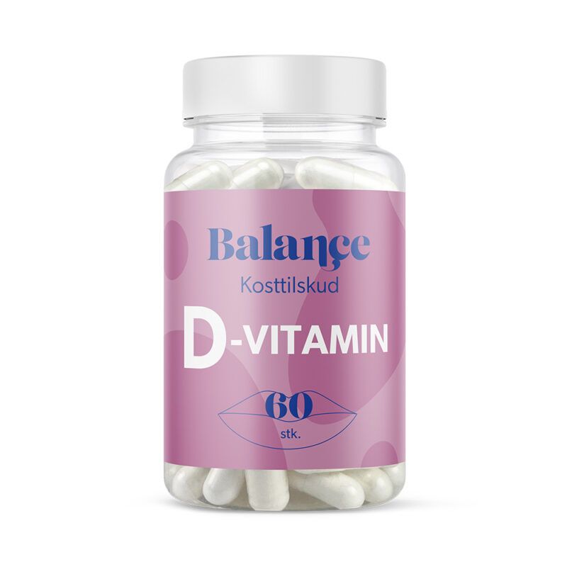 Balance D-Vitamin 60 stk kosttilskud i praktisk bøtte med skruelåg