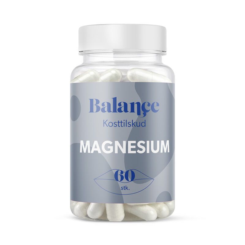 Balance Magnesium 60 stk kosttilskud i praktisk bøtte med skruelåg