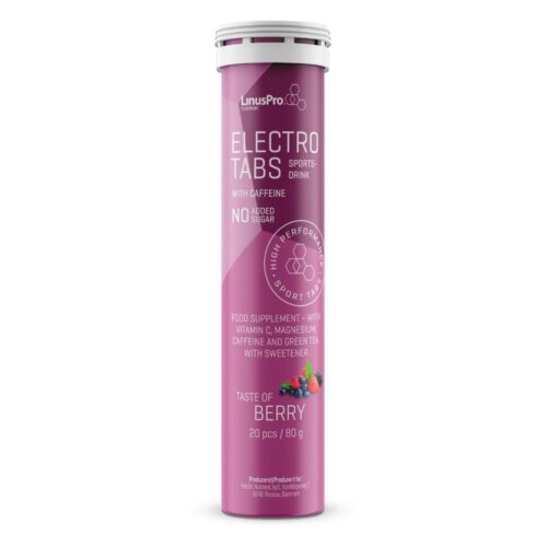LinusPro Elektrolyt Tabs m. koffein - Berry 80 gram i rør