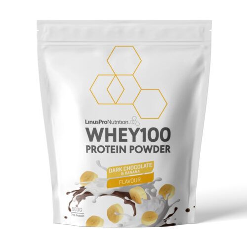 LinusPro Nutrition Whey100 Proteinpulver med banan og mørk chokolade