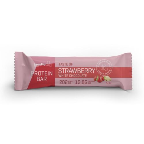 LinusPro Protein Bar 55g. White Chocolate and Strawberry