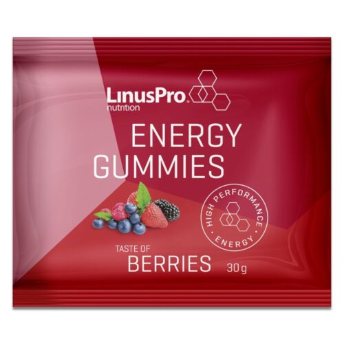 LinusPro Energy Gummies i pose med smag af bær