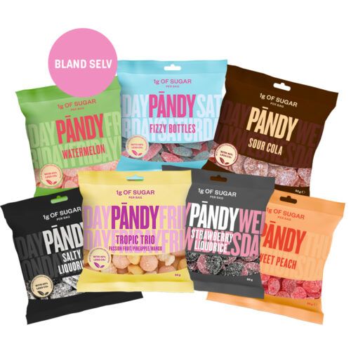 Mix tilbud på Pandy Candy slik. Mix 5 stk. for 100 kr.