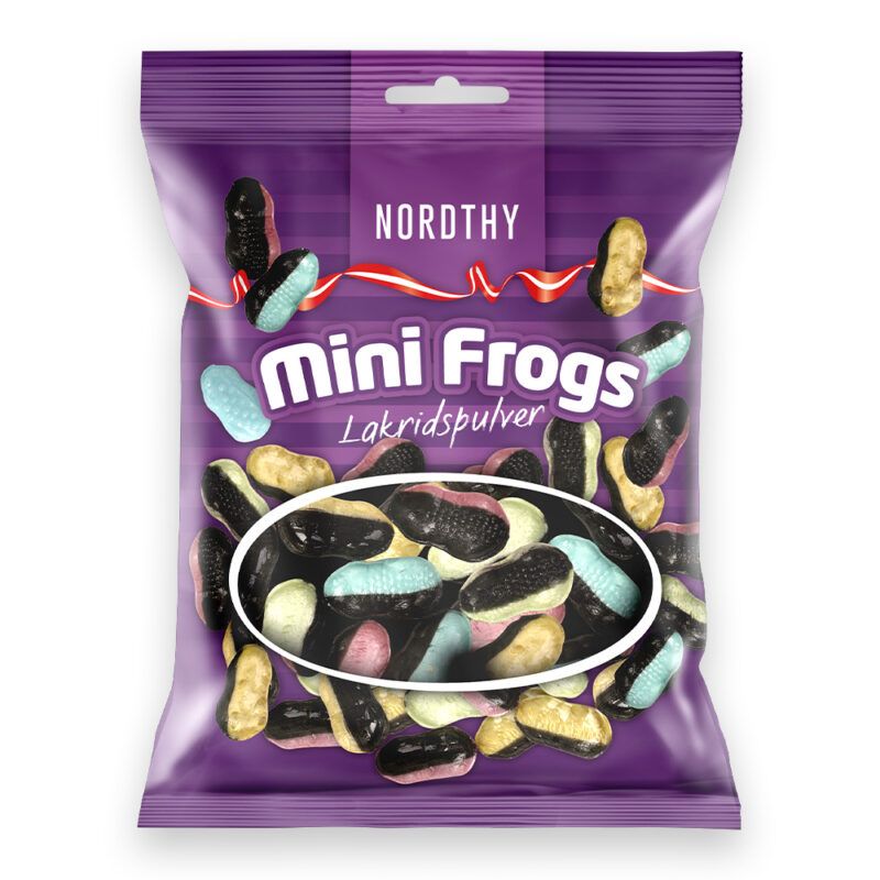 Nordthy Mini Frogs bolcher med lakridspulver