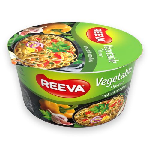 Stor bøtte med vegetable Instant Nudler fra Reeva