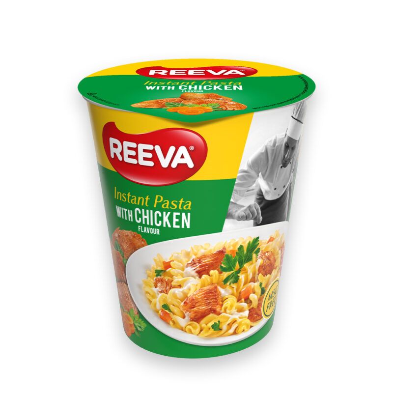 Færdigret med Reeva Instant Pasta Chicken i smart kop