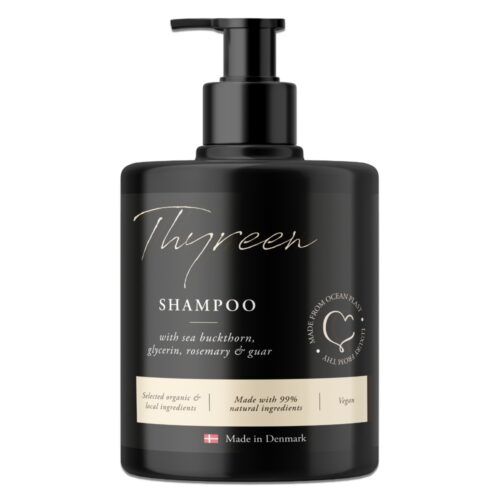 Thyreen shampoo med havtorn i sort flaske